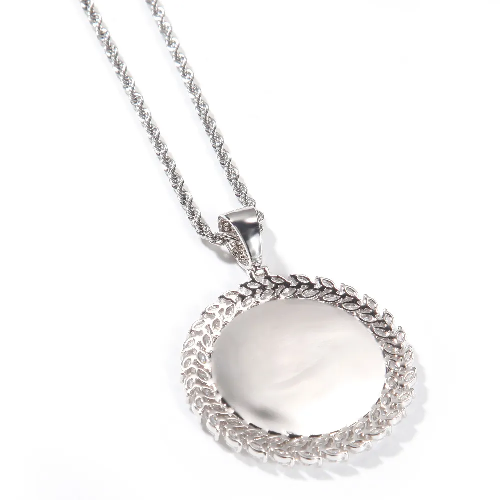 8 Styles Fine Quality Custom Photo Pendant Necklace Cubic Zircon Hip Hop Personalized DIY Picture Jewelry Bijoux_voghion.com