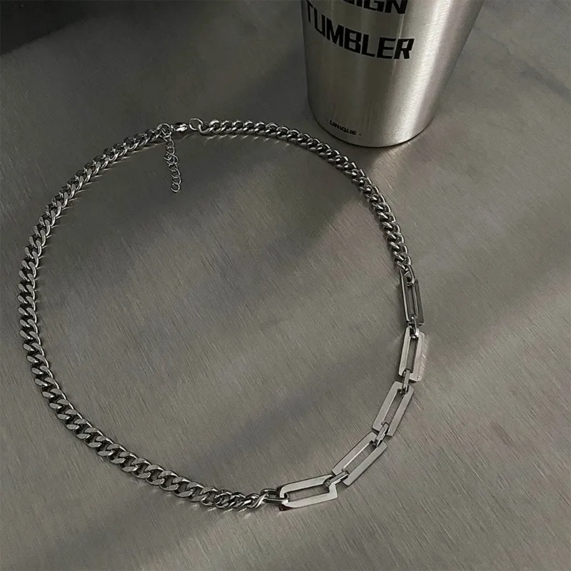 Halskette mat Anhänger Einfach Kette Halskette Punk Choker Gotesch Quadrat Ouerréng Kaddoen_voghion.com