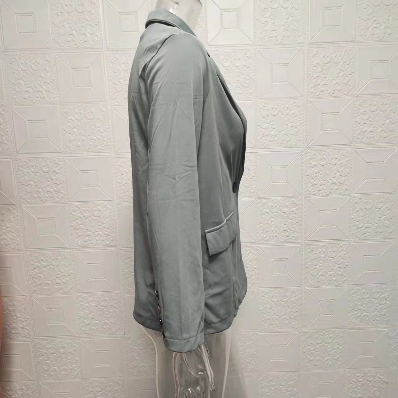 Abito da donna con temperamento cardigan sottile con risvolto alla moda, giacca, pantaloni, tuta da donna_voghion.com