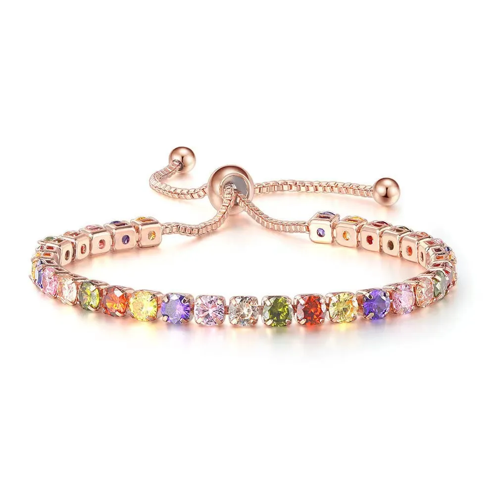Multi-color Adjustable Charm Bracelet For Women Gold Stainless Steel_voghion.com