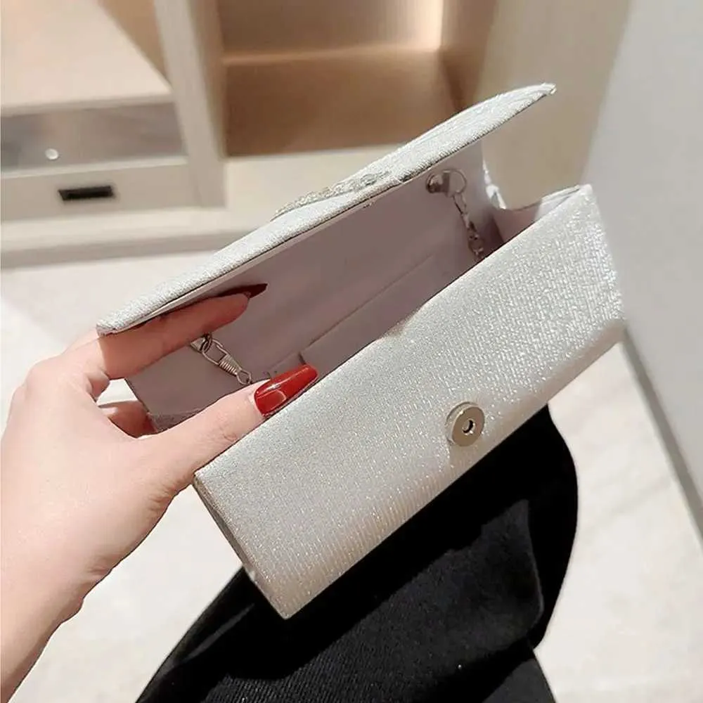 Sac à main de soirée à paillettes pour femme, pochette à bandoulière avec chaîne, portefeuille de fête de mariage, sac à main de banquet scintillant Y241019_voghion.com