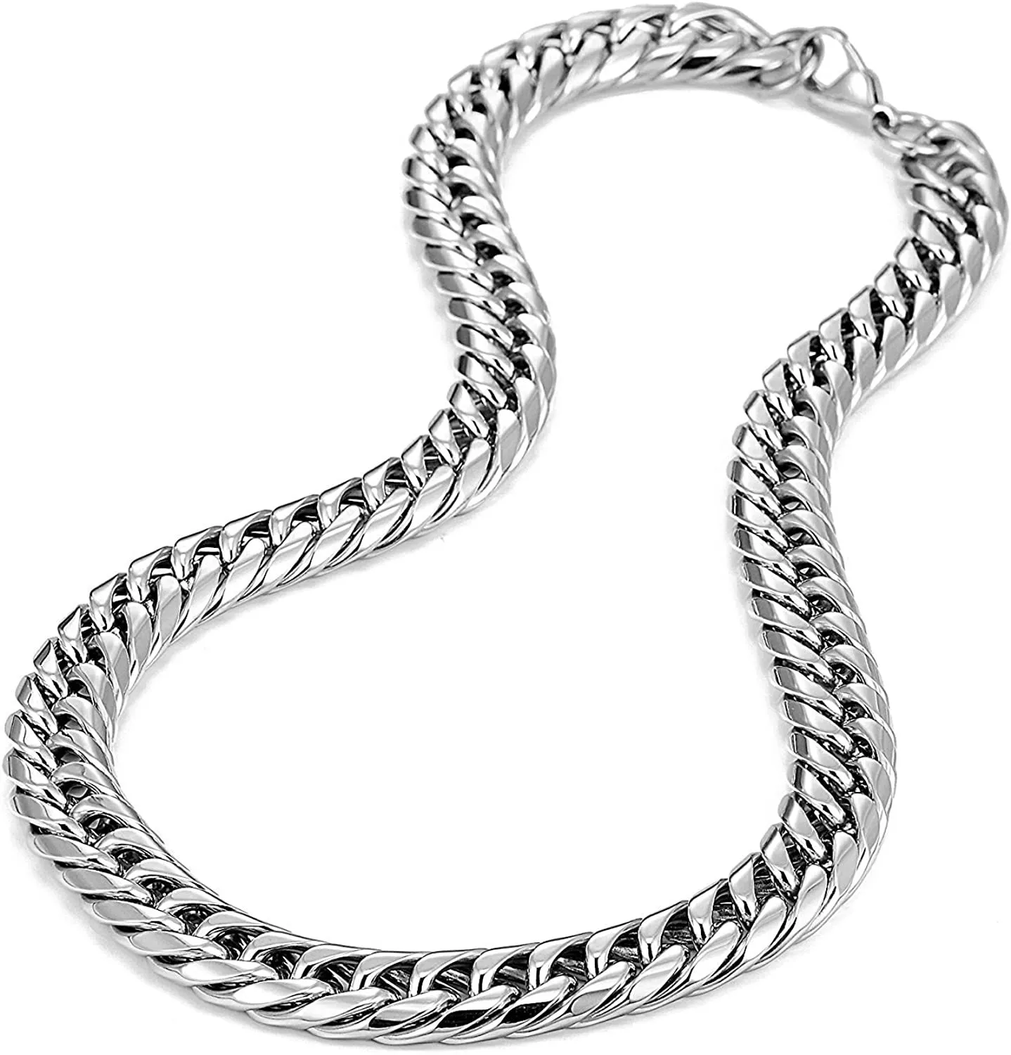 Chaînes Bijoux en acier titane Ne se décolore pas Collier chaîne en acier inoxydable pour homme Extra épais et large_voghion.com
