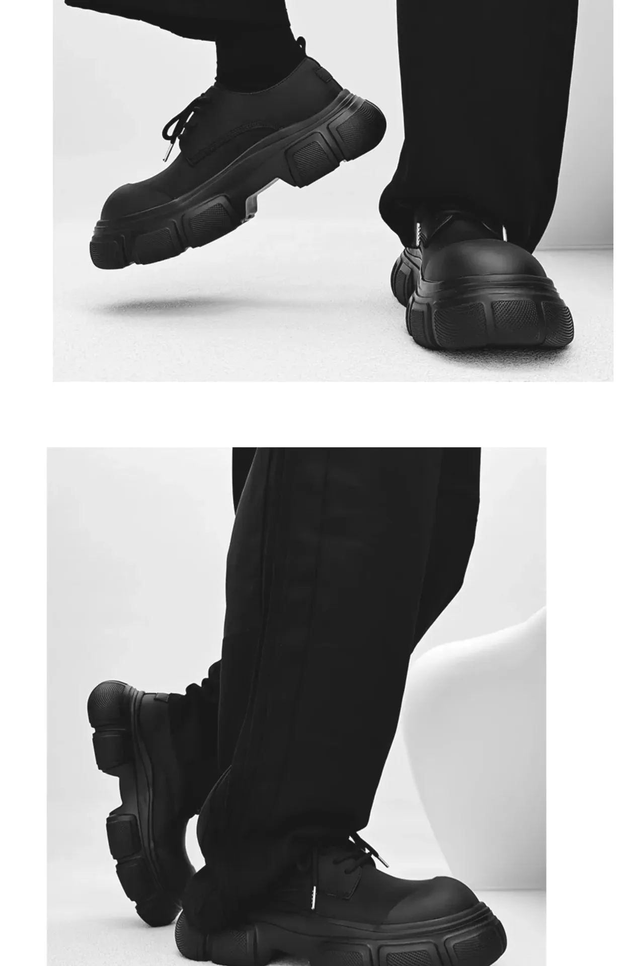 Chaussures décontractées en cuir véritable à semelle épaisse pour hommes, chaussures à plateforme rehaussées, japonaises, Haruku, coréennes, streetwear, à la mode_voghion.com