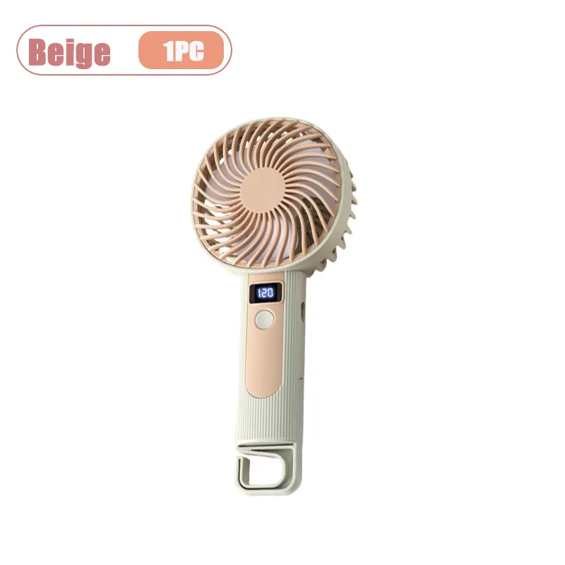 Handheld Mini Fan With Digital Display And Usb Rechargeable Design_voghion.com