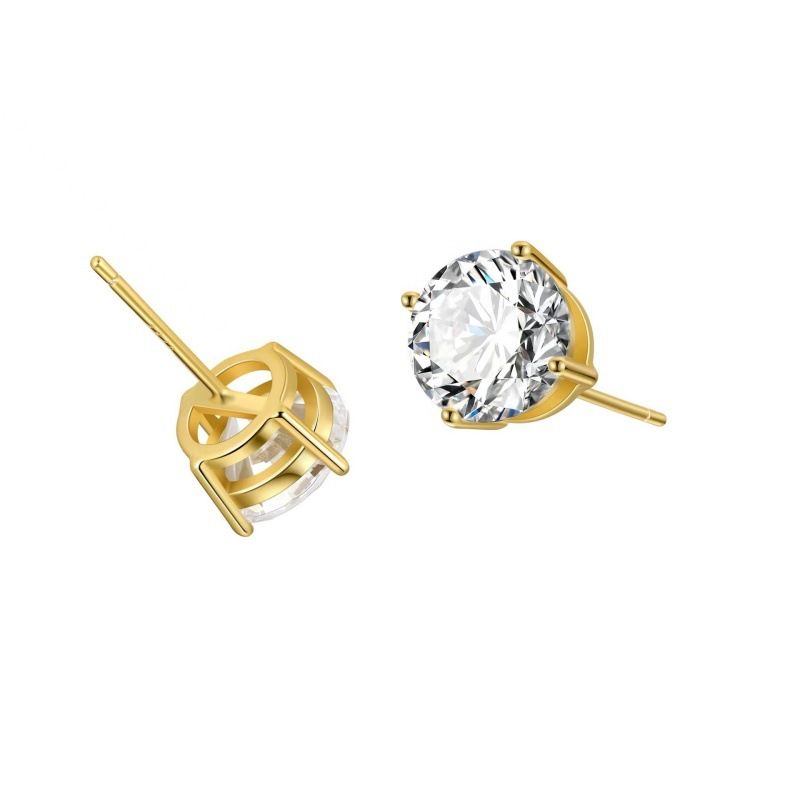 Orecchini classici in argento Sterling con quattro griffe e zirconi, personalità alla moda, estivi, leggeri, per uomo e donna_voghion.com