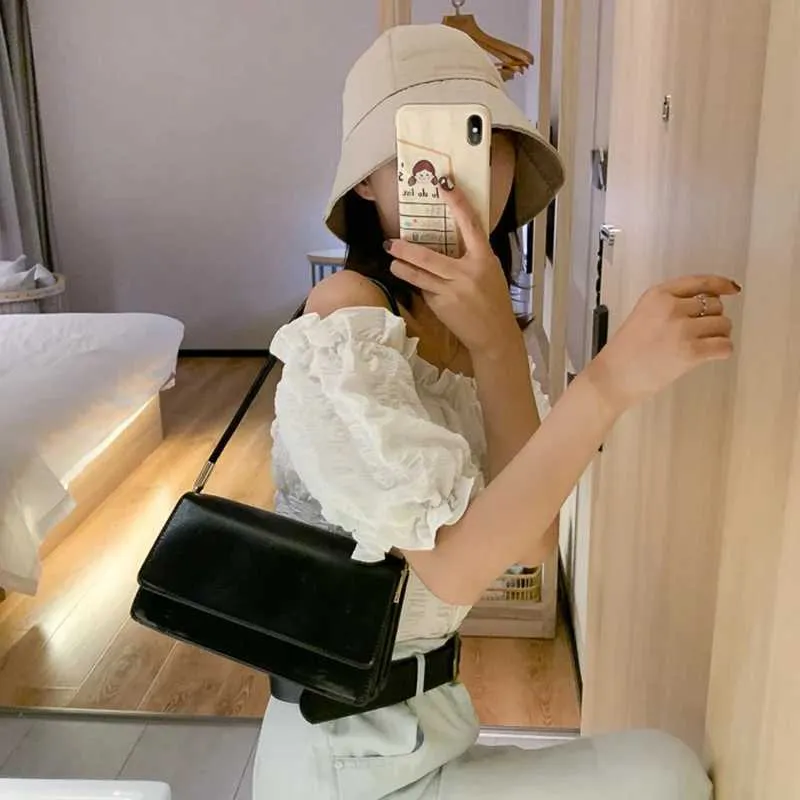 Designer Bag New simple shoulder PU leather armrest solid color womens handbag casual girl small square bag Y241115_voghion.com