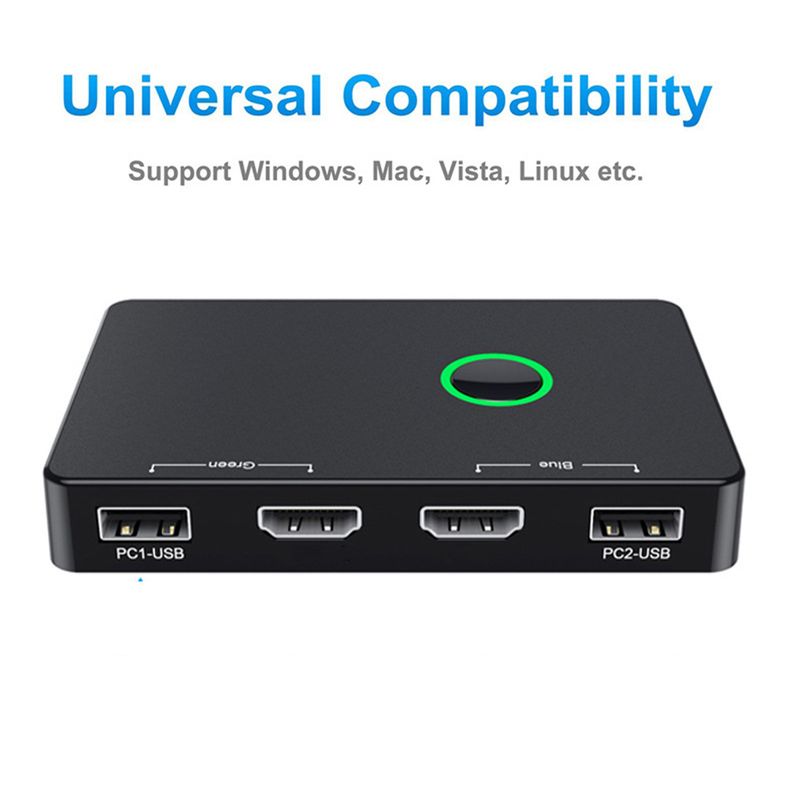 1 Set 4K HD-compatible High Speed with Indicator Light USB 2 Computers Sharing Multiple Devices Switcher Box Home Supply_voghion.com