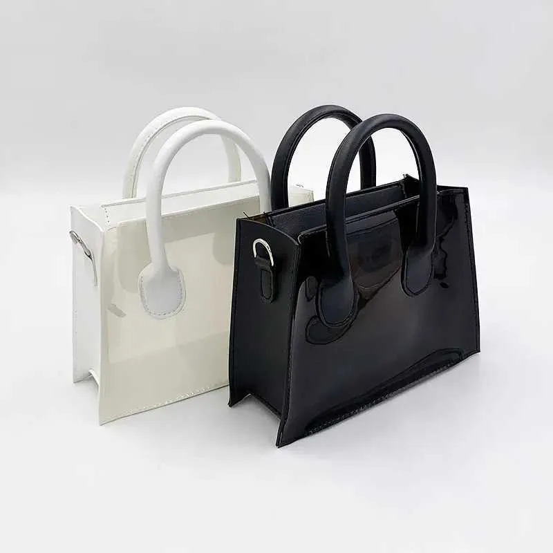 2024 New Transparent Crossbody Bright PVC Handheld Womens Small Square Shoulder Bag Versatile and FashionableC241022_voghion.com