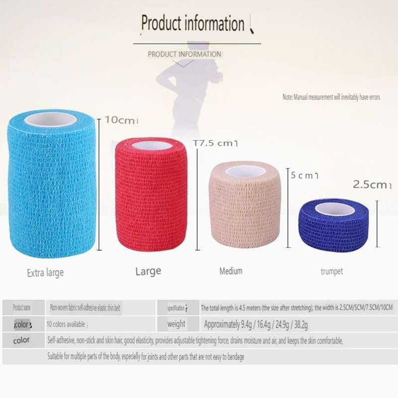 【 100000+repurchases 】 Elastic Self-adhesive Aerobics Bandage White Knee Elastic Wide Ankle Joint Writing Anti Abrasion_voghion.com