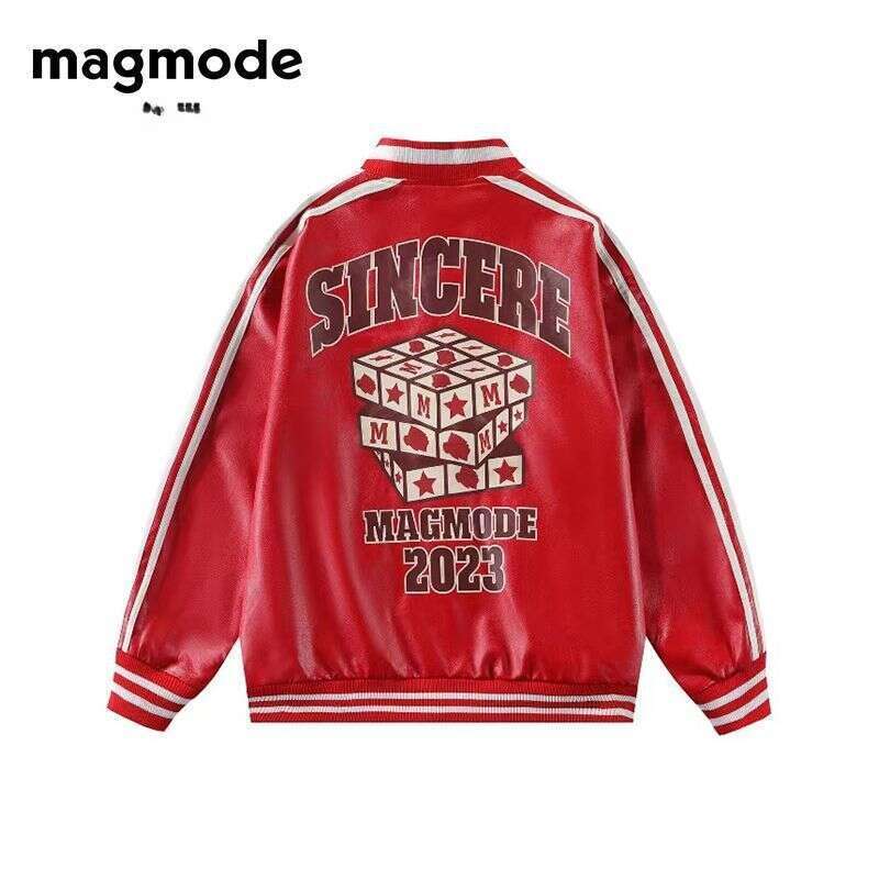 MAGMODE/PU Leather Autumn/Winter Loose Casual Jacket Winter Couple's Baseball Collar 1_voghion.com