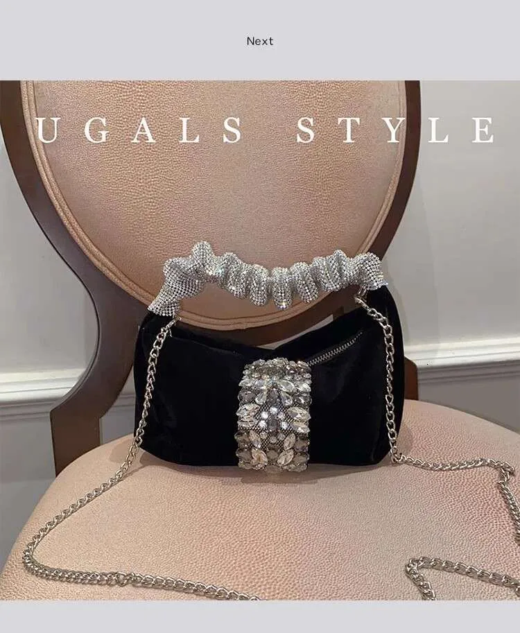 Glitter Shiny Rhies Dia Evening Fashion Hobo Women's Handbag Wedding Party Clutch Purse Crossbody Bag Street Dressing_voghion.com