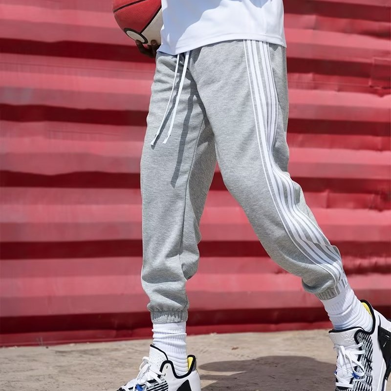 Men's Clothing Casual trousers for men with trendy sports legs in winter with thickened training sweatpants loose basketball pants straight socks_voghion.com