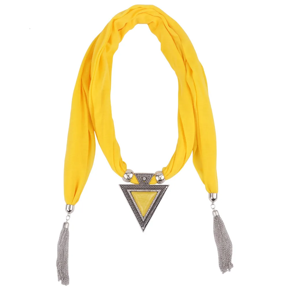 Collier et écharpe à pendentif tricolore en alliage de résine pour femme_voghion.com