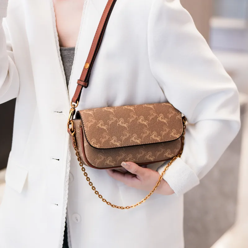 Free Shipping 2025 New Designer Fashionable Commuting Stick Small Square Bag, High-end Texture Printed Single Shoulder_voghion.com