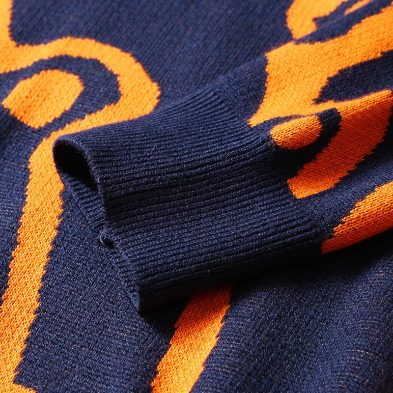 Cartoon Bär Männer Winter Herrenbekleidung Mode Langarm Strickpullover Pullover Homme Übergroßer neuer Baumwollmantel_voghion.com