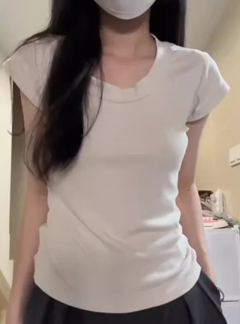 Heißer verkauf Y2k Ästhetischen O Neck Elegante Kurzarm Crop Tops 2024 Sommer Dünne Grund Alle Spiel Tees Solide Sexy haruku Grunge_voghion.com