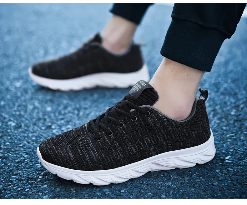Zapatillas de deporte de punto con cordones para hombre y mujer, informales, atléticas, para correr, caminar, gimnasio, deportes al aire libre, transpirables_voghion.com