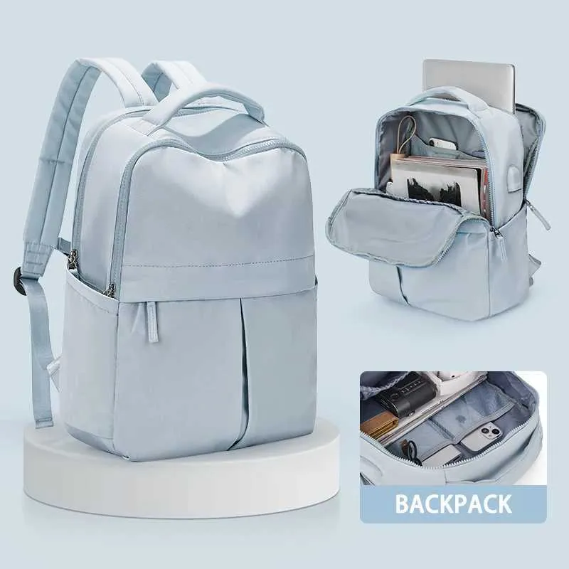 Laptop Women 15.6 College Work Travel Business Computer Backpack with USB Port Casual Daypack for Teacher NurseC241107_voghion.com