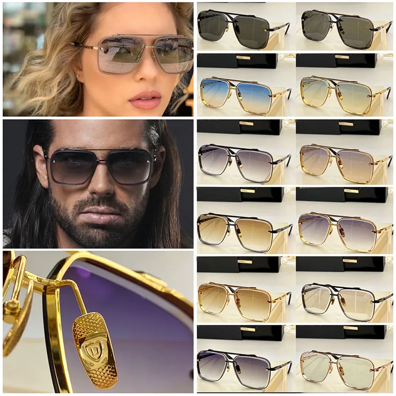 small frame head Womens mens High Grade Square Trimmed Metal Sunglasses h Six Big Oversized Oval Goggle Driving Beach_voghion.com