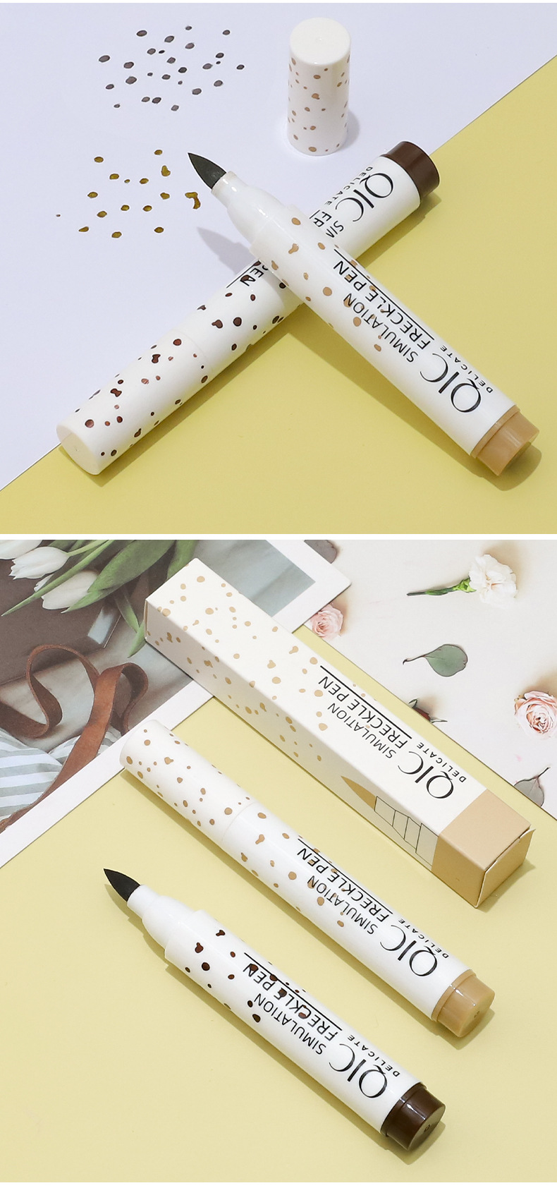 Gesimuleerde sproet voor kleurweergave, waterdicht, niet-afbladderend, schoonheidsvlekjes op het gezicht, make-up stempelpen_voghion.com