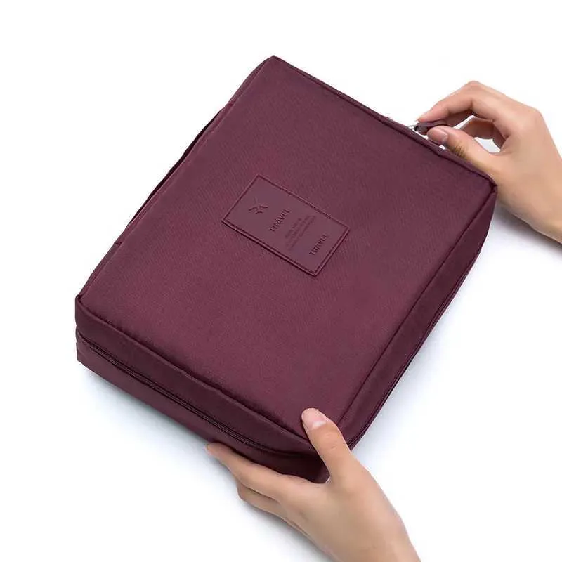 Multifunktionale Reise-Make-up-Tasche für den Außenbereich, Toiletten-Organizer, wasserdichte Aufbewahrungsbox für Damen, Y241023_voghion.com