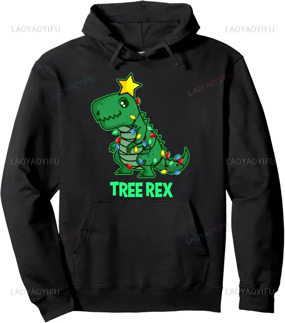 Hässlicher Pullover T REX Weihnachtsbaum Rex Pullover Print on Demand Hoodies lustige Damen Herren Hoodie Tops_voghion.com
