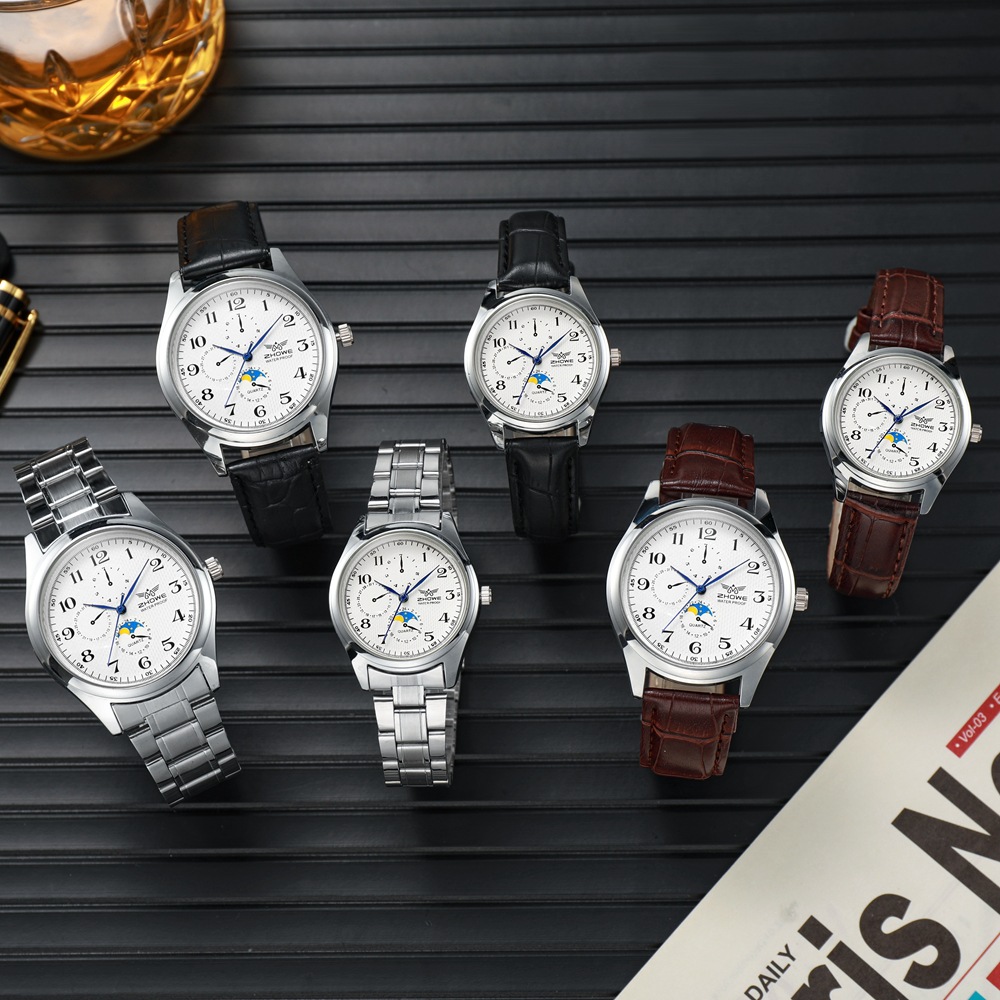 Dreiäugiges Paarpaar, personalisiertes Temperament, blaue Nadel mit einfacher Business-Herrenuhr, OL-Damenuhr_voghion.com