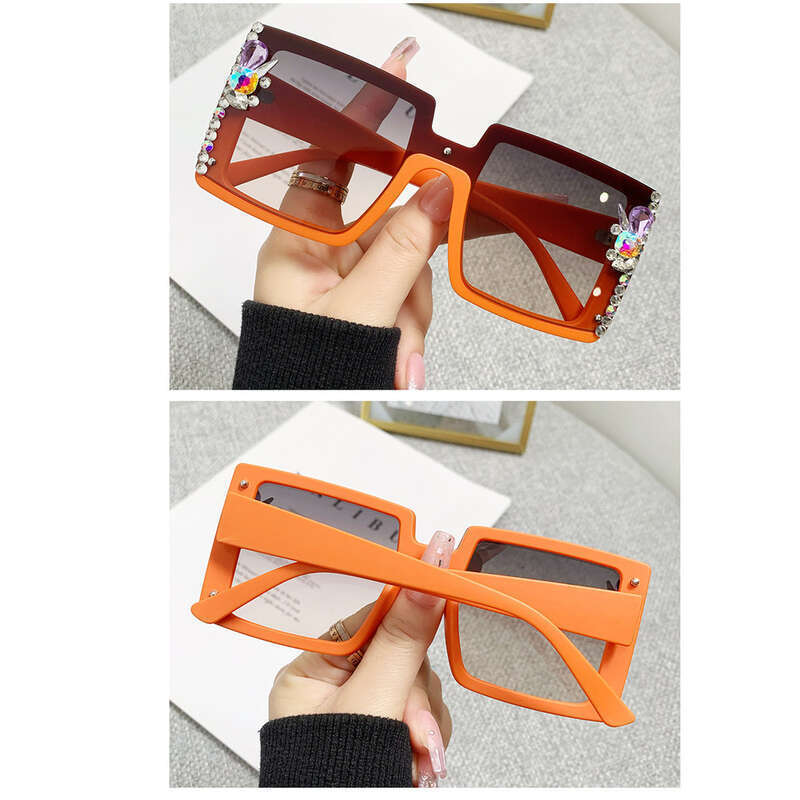 Large Frame Diamond Tinted Sunglasses, UV Resistant And Strong Light Resistant. Driver Driving, Shading, Taking Photos,_voghion.com