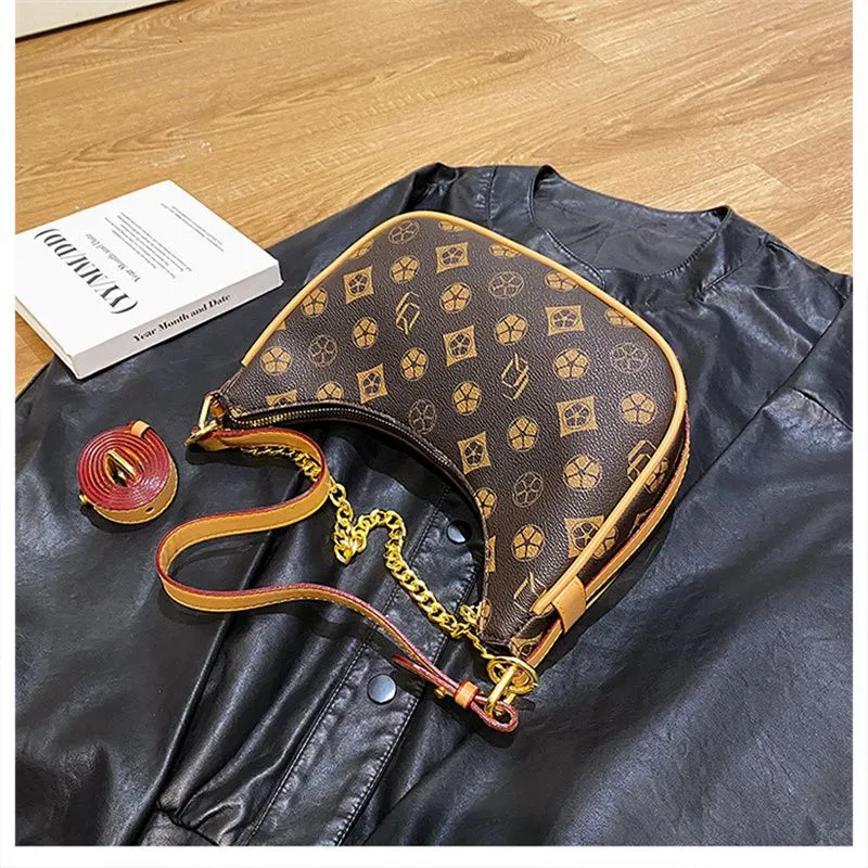 Free Shipping 2025 New Designer Fashionable Commuting Tote Premium Texture Printed Single Shoulder Diagonal Cross Armpit_voghion.com