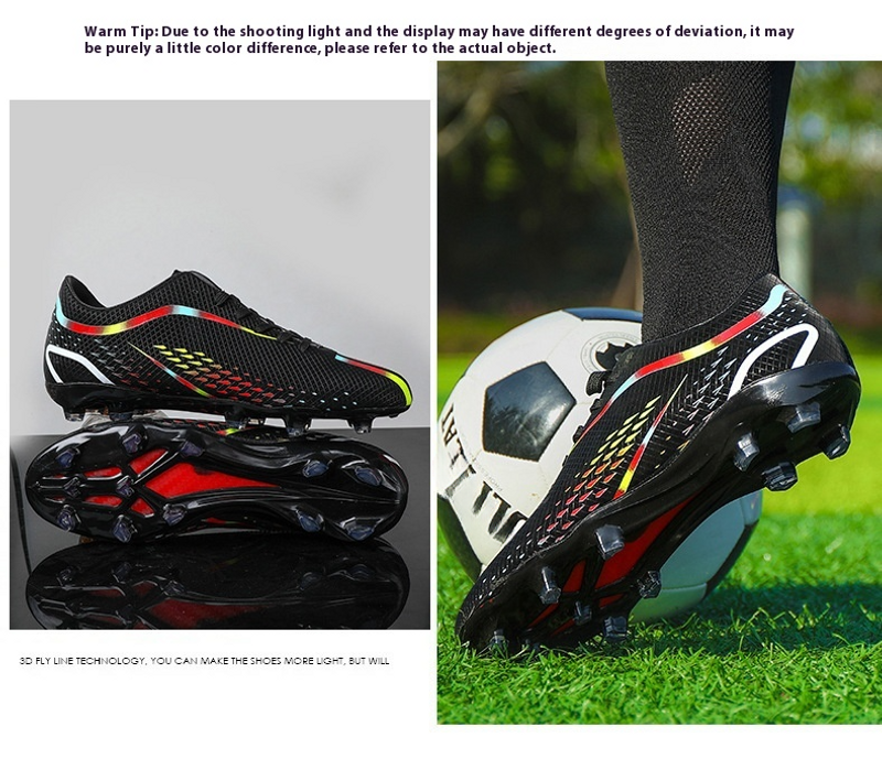Fußballschuhe Herren und Damen mit langen gebrochn Spikes, professionelle Trainings-Sneakers, Sportschuhe für_voghion.com