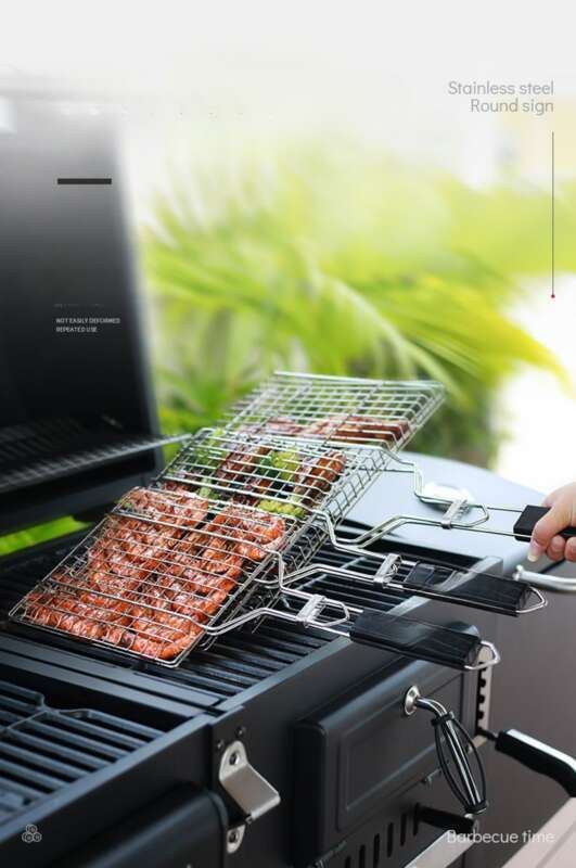 【 94 % positive Bewertungsrate 】 Fire Shepherd 304 Edelstahl Grillfisch-Clipnetz, Grillroste, Schienen, Barbecue_voghion.com