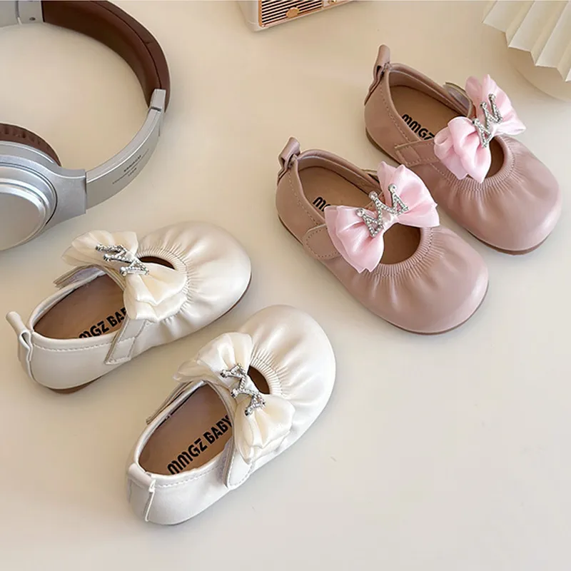 Girls Flats Casual Shoes With Bow For Little Kids And Toddlers_voghion.com