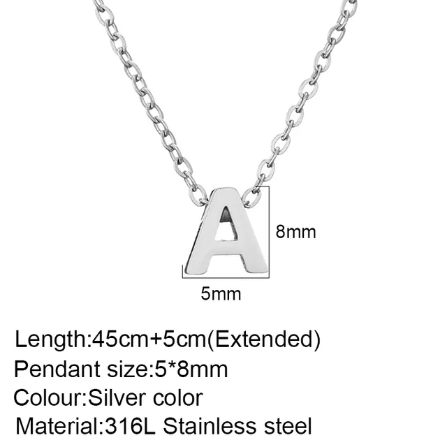 Edelstahl Initial Sier farbe Buchstaben Einzigen Name Choker Halskette Für Frauen Anhänger Schmuck Geschenk tropfen verschiffen_voghion.com