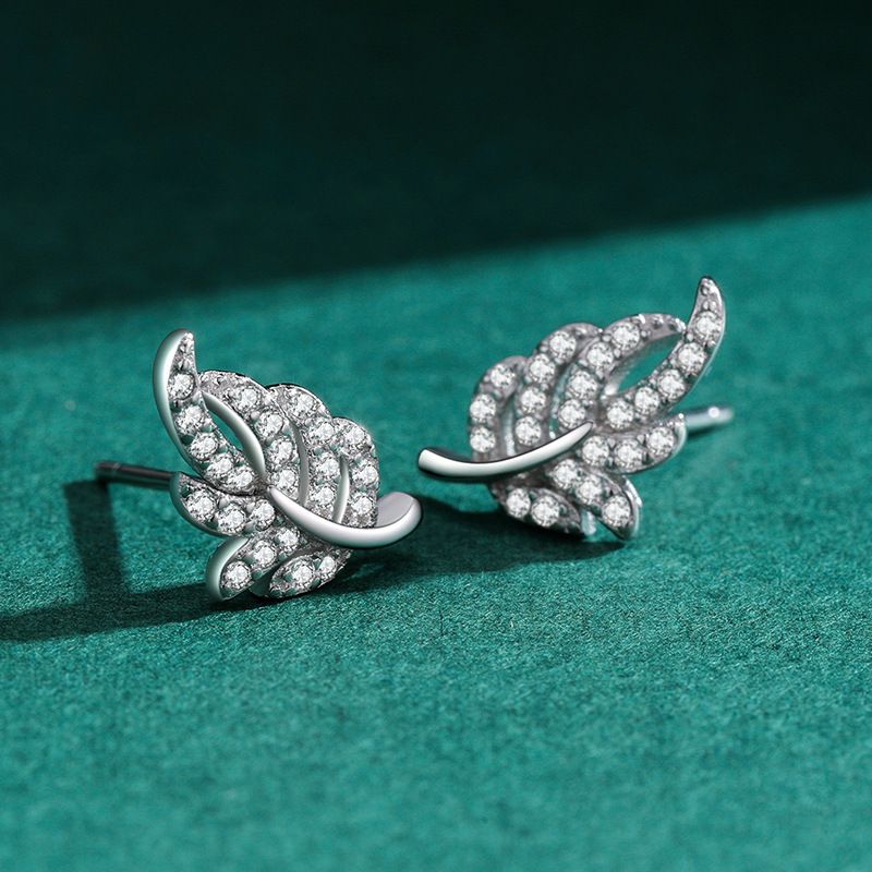 Zirkon Blatt Ohrstecker Für Damen Elegantes Hochzeitsgeschenk_voghion.com