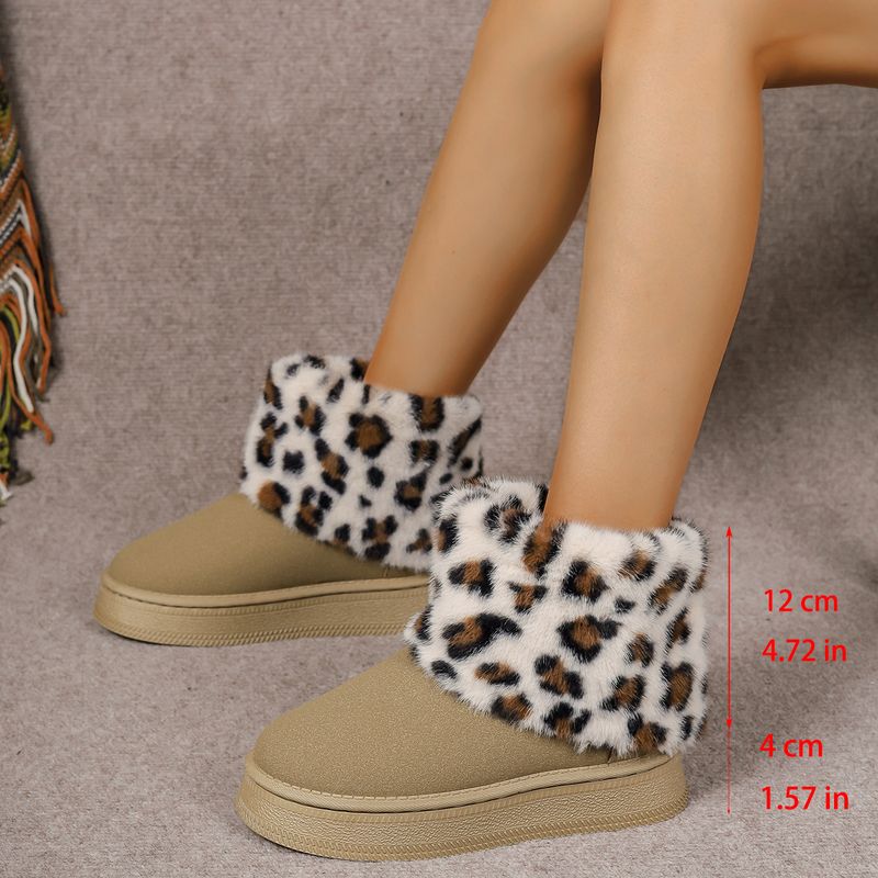 2024 neuer Außenhandel große Schnee-Mittelrohr-Oberbekleidung mit dicken Sohlen Damen-Baumwollschuhe warmer Leopardendruck plus Veet_voghion.com