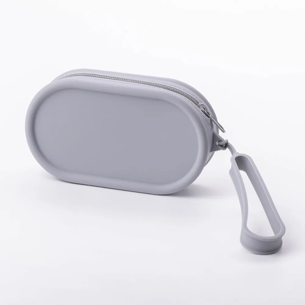 Porte-monnaie en silicone, grande capacité, étanche, pochette de voyage, couleur unie, fermeture éclair, sac pour écouteurs, pour femmes et filles_voghion.com