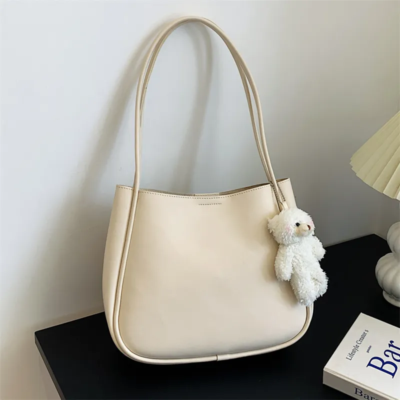 Summer PU Leather Women Underarm Totes Pure Color Casual Small Top-Handle Bags Handbags Purse Ladies Shoulder Bag_voghion.com