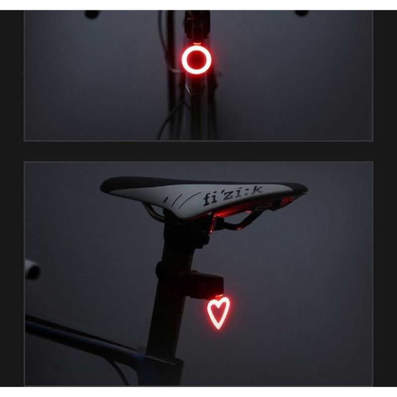 Luce di avvertimento per bici da strada ricaricabile a forma di cuore per bicicletta, attrezzatura creativa per la notte_voghion.com