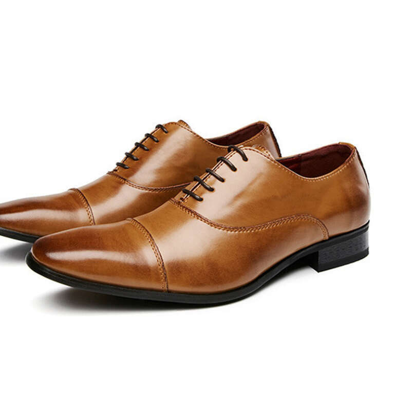 2025 New Business Men's Lace-up Non-commissioned Officers Wedding Three-layer Oxford Shoes British Style_voghion.com