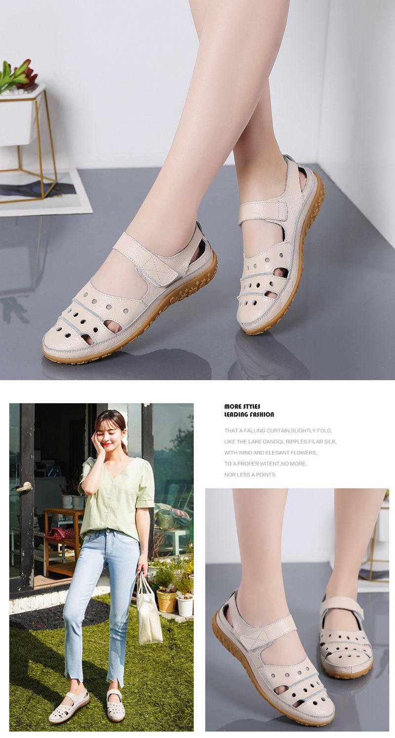 Lefu Summer New Sandals Hollow Hole Mom's Γυναικεία Μονά Παπούτσια_voghion.com
