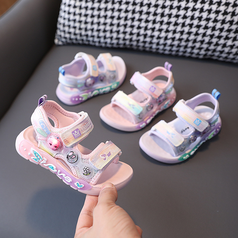 2023 Sommer wasserdichte Sandalen 1-6 Jahre alt 3 Mädchen Prinzessin weiche Sohle Strand Kinder leichte Schuhe_voghion.com