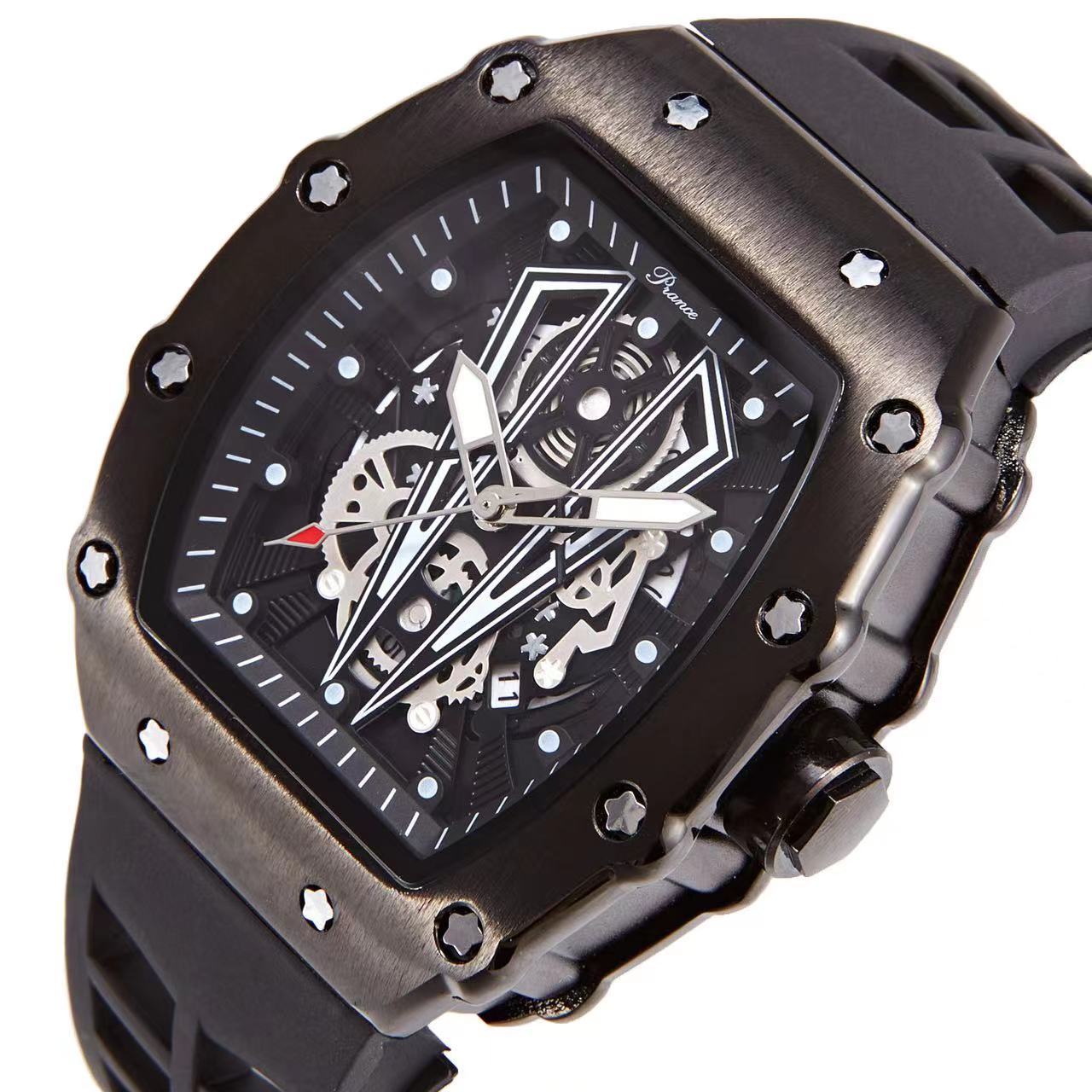 Mode Wein Eimer Neue Herren Zeiger Micro Glow Quarz Wasserdichte Silikon Band Uhr_voghion.com