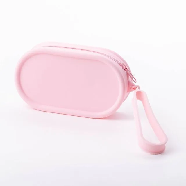 Neu Silikon Geldbörse Große Kapazität Wasserdichte Reisetasche Einfarbig Zipper Kopfhörer Tasche_voghion.com