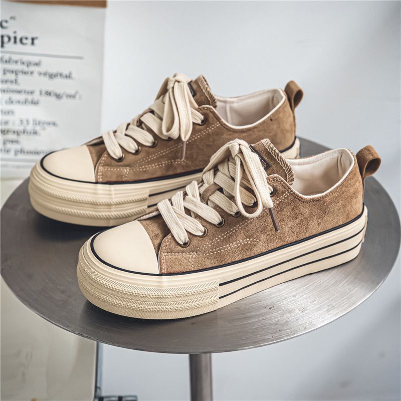 2023 Herbst neue Plateau-Paar-Board-Schuhe für Herren und Damen gleiche Canvas-Schuhe Basic dreimal vulkanisierte Schuhe_voghion.com