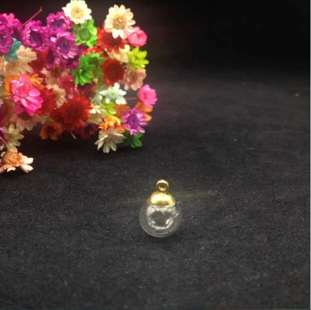 Lot de 5 colliers pendentifs en verre transparent de 10 mm avec globe à bulles et bouchon de 6 mm pour collier à faire soi-même, couvercle de dôme de bouteille_voghion.com