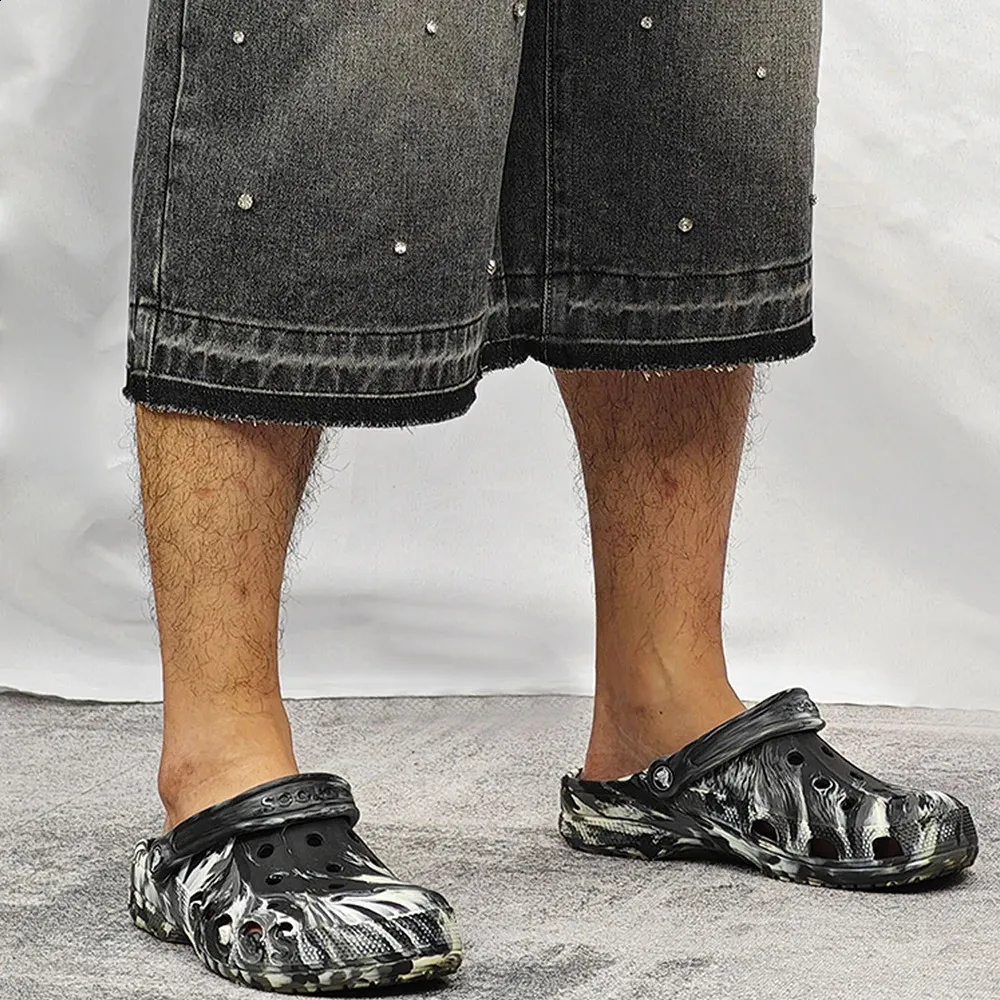 PEERAGE Y2k Retro Rhie Washed Wide Leg Baggy Long Jorts Vyriški Gatvės stiliaus Oversized Frayed Black Grey Loose Denim Jeans_voghion.com