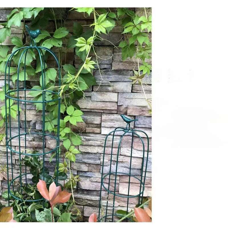 [European Pastoral Style] Iron Bird Cage Shape, Climbing Vine Plants, Floral Arrangement, Iron Wire Lotus Green Ivy,_voghion.com
