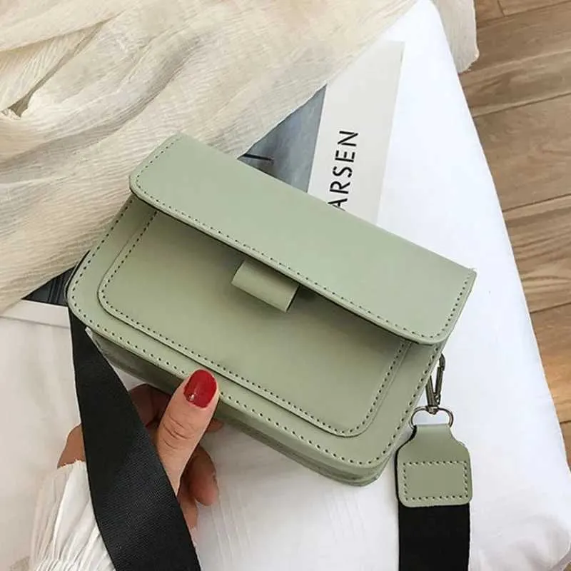 Borsa a tracolla da donna, nuova, piccola, quadrata, alla moda, casual, semplice, con tracolla larga, retrò, monospalla, messaggero Ba241216_voghion.com