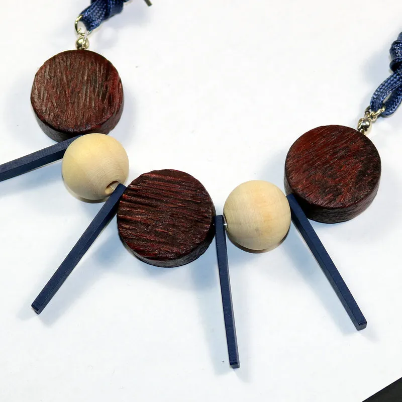 Kulonu kaklarotas Vintage apļa koka stieņa sievietēm apaļas, masīvas koka pērlītes, Drop Store rotaslietu virves ķēde Boho Bling_voghion.com