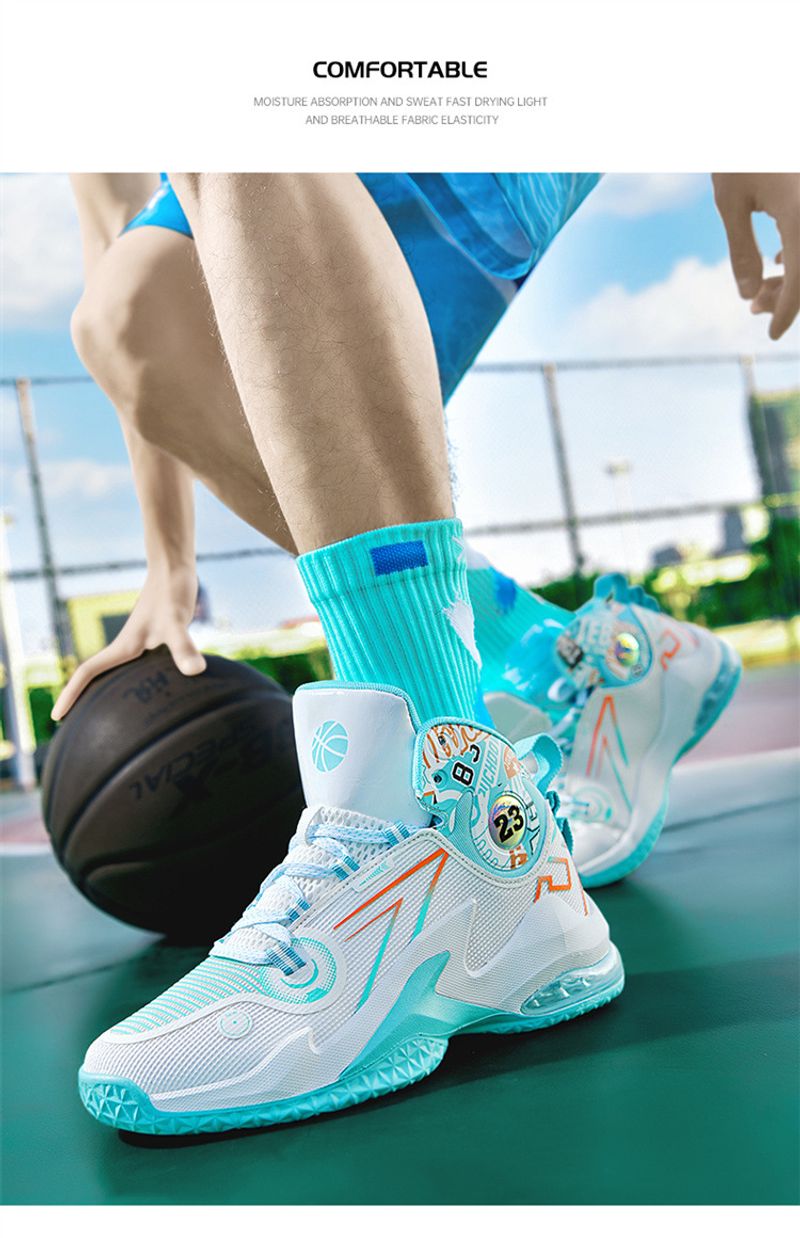Air cushion high top basketball shoes men's mesh breathable professional training game sneakers trend_voghion.com